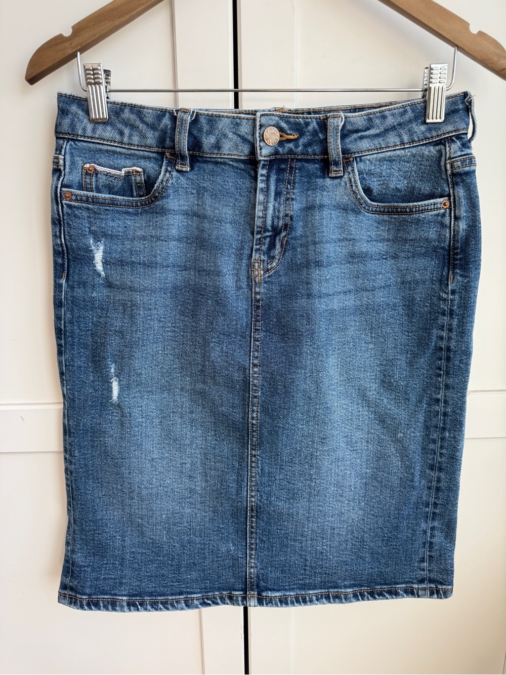 ESPRIT Stretch Denim Pencil Skirt Women’s US 4 Organic Cotton Y2K Normcore